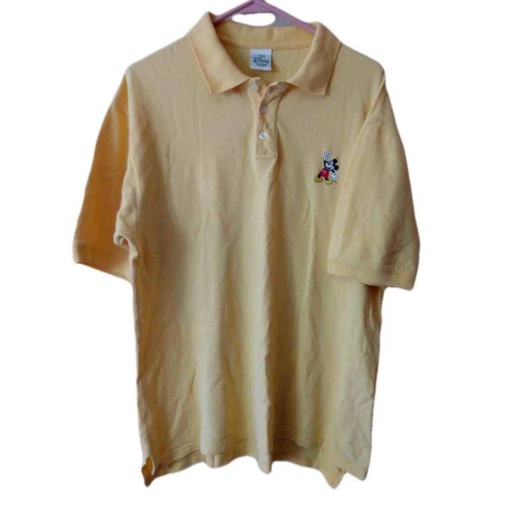 Walt Disney World Polo Shirt Size Large Yellow with Mickey Logo